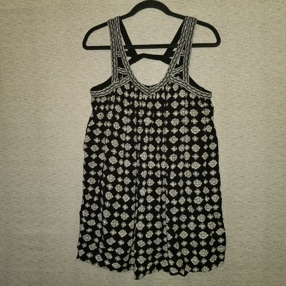 American‎ Eagle Outfitters Small Black & Cream Dress Juniors Sleeveless Sundress